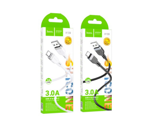 Кабель HOCO X109 Energy silicone charging data cable Type-C/3A/1m. Black mag-6942007636247139640