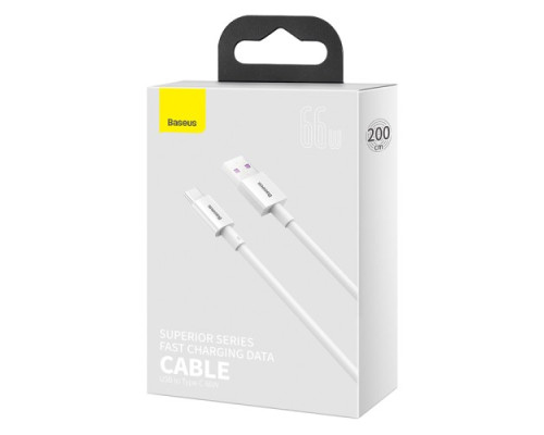USB кабель Baseus Superior Series Fast Charging Data Cable USB to Type-C 66W 2m White CATYS-A02 mag-6953156205529135375