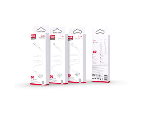 Кабель XO NB230 3A Rock Series TYPE-C Data Cable Білий mag-6920680833436140331
