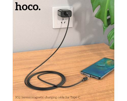Кабель HOCO X52 Sereno magnetic charging cable for Type-C 2,4A/1m. Black mag-6931474735546138246