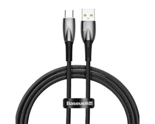 USB кабель Baseus Glimmer Series Fast Charging Data Cable USB to Type-C 100W 1m Black CADH000401 mag-6932172617967128881