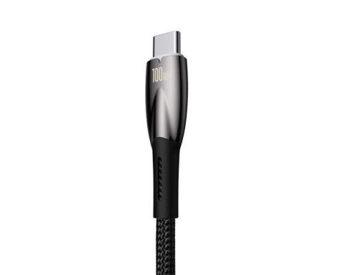 USB кабель Baseus Glimmer Series Fast Charging Data Cable USB to Type-C 100W 1m Black CADH000401 mag-6932172617967128881