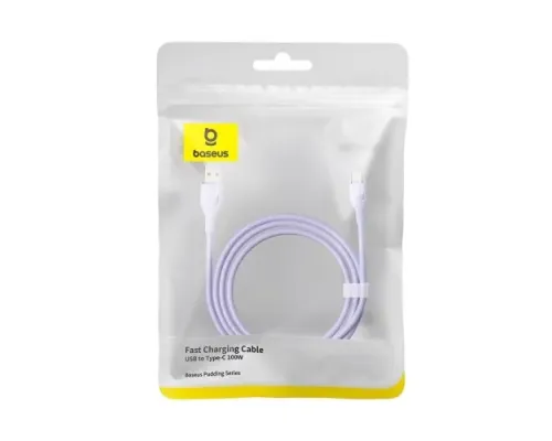 USB кабель Baseus Pudding Series Fast Charging Cable USB to Type-C 100W 1.2m Purple P10355703511-00 mag-6932172634049147471