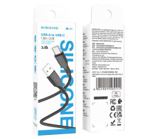 Кабель BOROFONE BX99 Method silicone charging data cable for Type-C 3A/1m чорний mag-6941991105111138223