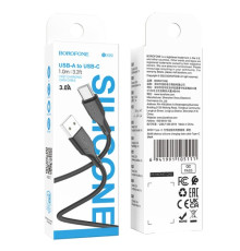 Кабель BOROFONE BX99 Method silicone charging data cable for Type-C 3A/1m чорний mag-6941991105111138223