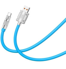 Кабель XO NB227 OD6.0 silicone TPE zinc alloy TYPE-C 6A/1,2M Синій mag-692068083327657214