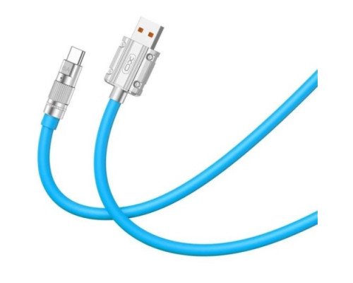 Кабель XO NB227 OD6.0 silicone TPE zinc alloy TYPE-C 6A/1,2M Синій mag-692068083327657214