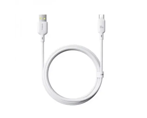 USB кабель Baseus Silky Series USB to Type-C 3A 2m White P10377703213-03 mag-6932172692582152050