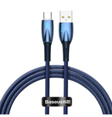 USB кабель Baseus Glimmer Series Fast Charging Data Cable USB to Type-C 100W 1m Blue CADH000403 mag-6932172617974128882