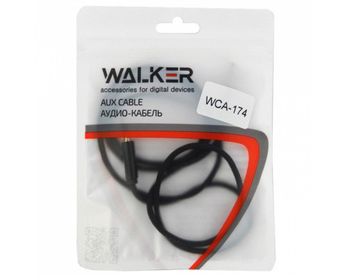 Аудіокабель WALKER H174 black (тех.пак.)