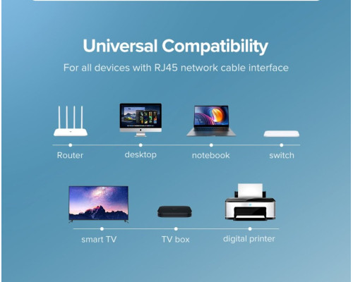 Кабель UGREEN NW102 Cat 6 U/UTP Lan Flat Cable 15m (Black)(UGR-50180) (UGR-50180)