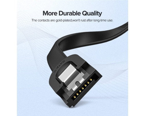 Кабель UGREEN US217 SATA 3 Data Cable 0.5m (Black)(UGR-30796) (UGR-30796)