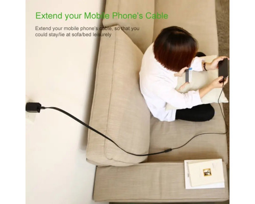 Кабель UGREEN US103 USB 2.0 A Male to A Female Cable 1m (Black)(UGR-10314) (UGR-10314)