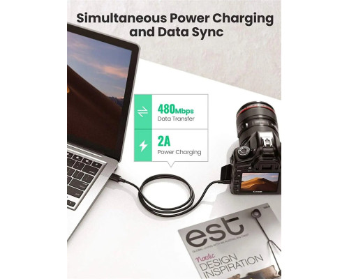 Кабель UGREEN USB 2.0 A Male to Mini 5 Pin Male Cable 3m (Black) (UGR-10386)