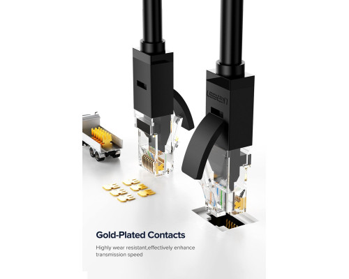 Кабель UGREEN NW102 Cat 6 U/UTP Lan Cable 3m (Black)(UGR-20161) (UGR-20161)