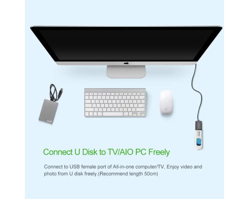 Кабель UGREEN US103 USB 2.0 A Male to A Female Cable 2m (Black)(UGR-10316) (UGR-10316)