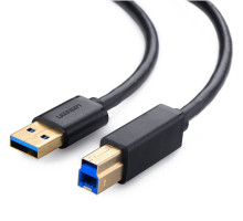Кабель UGREEN US210 USB 3.0 AM to BM Print Cable 2m (Black）(UGR-10372) (UGR-10372)