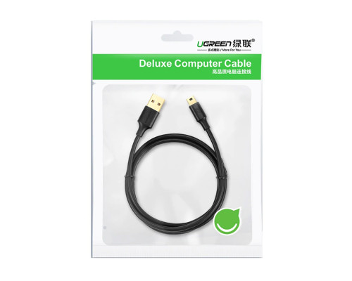 Кабель UGREEN USB 2.0 A Male to Mini 5 Pin Male Cable 2m (Black) (UGR-30472)