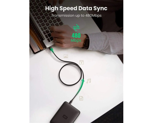 Кабель UGREEN USB 2.0 A Male to Mini 5 Pin Male Cable 2m (Black) (UGR-30472)