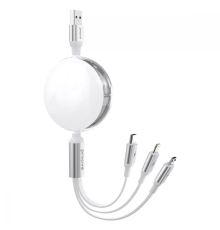 Кабель Proove Triple Connection 3в1 USB-A to Type-C+USB-A to Micro USB+USB-A to Lightning 15W 3A 1.2м white PLS-00-00121434