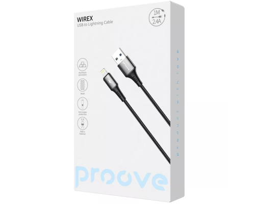 Кабель Proove WireX USB-A to Lightning 12W 2.4A 1м white PLS-00-00149407
