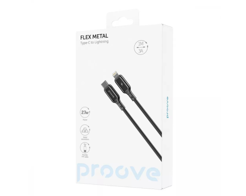 Кабель Proove Flex Metal Type-C to Lightning 27W 3A 1м black PLS-00-00134442