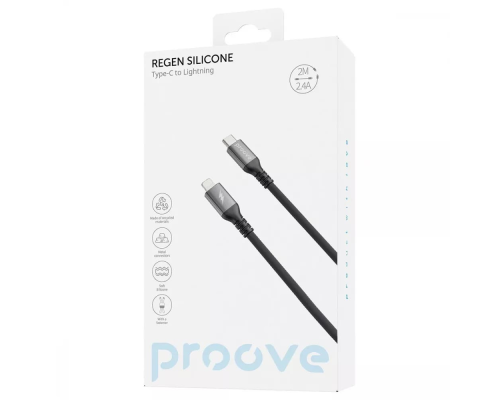 Кабель Proove ReGen Silicone Type-C to Lightning 27W 3A 2м black PLS-00-00134491