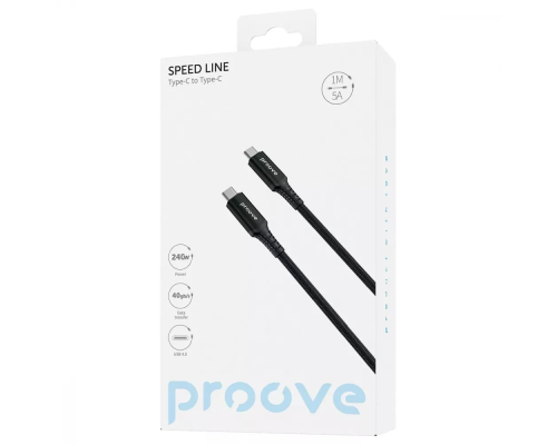 Кабель Proove Speed Line Type-C to Type-C 240W 10A 1м black PLS-00-00134508