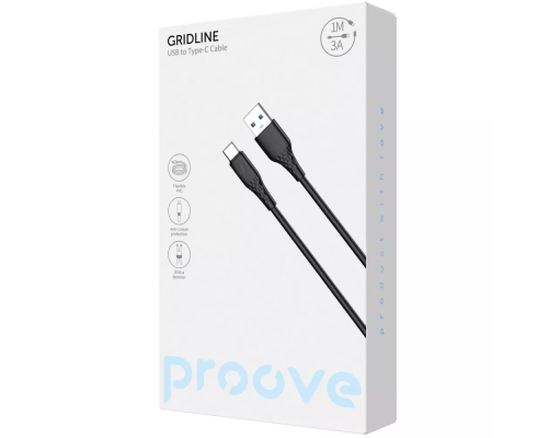 Кабель Proove GridLine USB-A to Type-C 15W 3A 1м black PLS-00-00147563