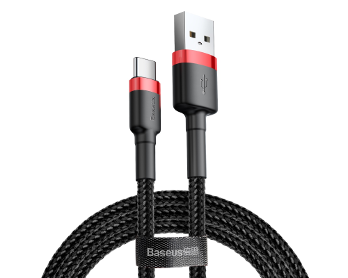 Кабель Baseus Cafule USB-A to Type-C 10W 2A 3м (CATKLF-U91) black red PLS-00-00041448