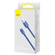 Кабель Baseus Crystal Shine Series USB-A to Type-C 100W 6A 1.2м (CAJY000403) blue PLS-00-00089095