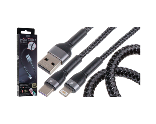 Кабель Remax RC-124i USB-A to Lightning 2.4A 1м black PLS-00-00050544