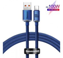 Кабель Baseus Crystal Shine Series USB-A to Type-C 100W 6A 1.2м (CAJY000403) blue PLS-00-00089095