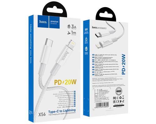 Кабель Hoco X56 Type-C to Lightning 20W 3A 1м white PLS-00-00070947