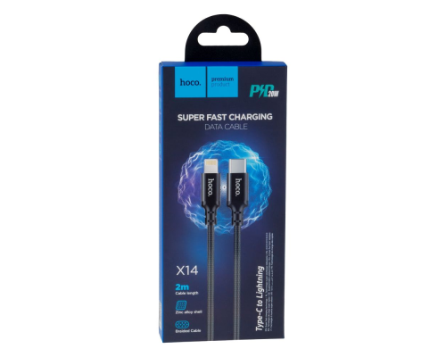 Кабель Hoco X14 Type-C to Lightning 20W 2.4A 2м black PLS-00-00087087