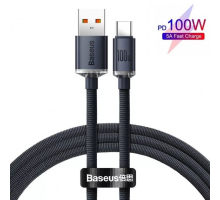 Кабель Baseus Crystal Shine Series USB-A to Type-C 100W 6A 1.2м (CAJY000401) black PLS-00-00089094