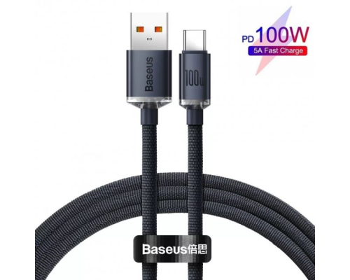 Кабель Baseus Crystal Shine Series USB-A to Type-C 100W 6A 1.2м (CAJY000401) black PLS-00-00089094