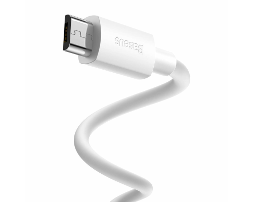 Кабель Baseus Simple Wisdom USB-A to Micro USB 2.1A 1.5м white (2pcs/set) PLS-00-00141118
