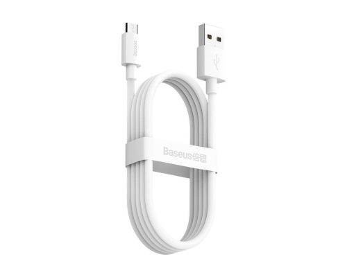 Кабель Baseus Simple Wisdom USB-A to Micro USB 2.1A 1.5м white (2pcs/set) PLS-00-00141118