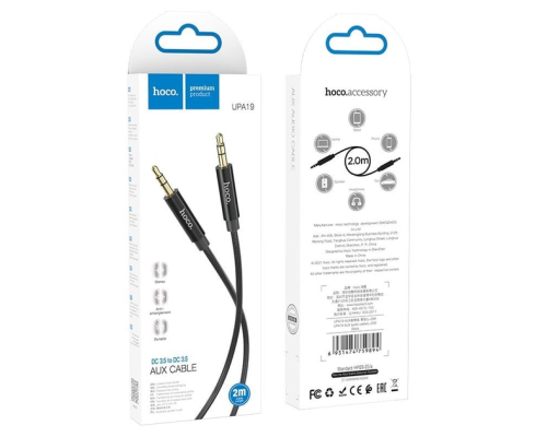 Audio кабель AUX Hoco UPA19 3.5мм 2м black PLS-00-00128006