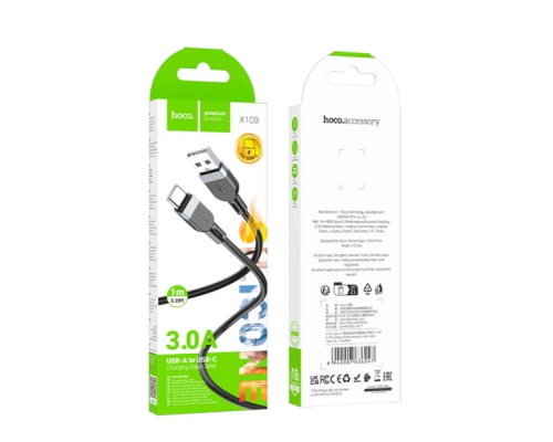Кабель Hoco X109 USB-A to Type-C 15W 3A 1м black PLS-00-00137824
