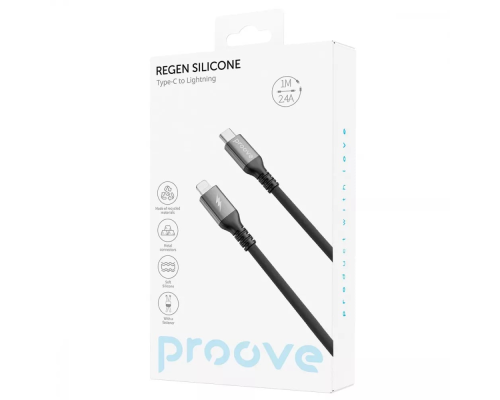Кабель Proove ReGen Silicone Type-C to Lightning 27W 3A 1м black PLS-00-00134492