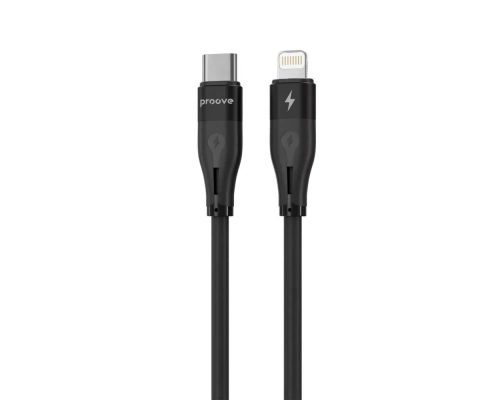 Кабель Proove Soft Silicone Type-C to Lightning 27W 3A 1м black PLS-00-00134273