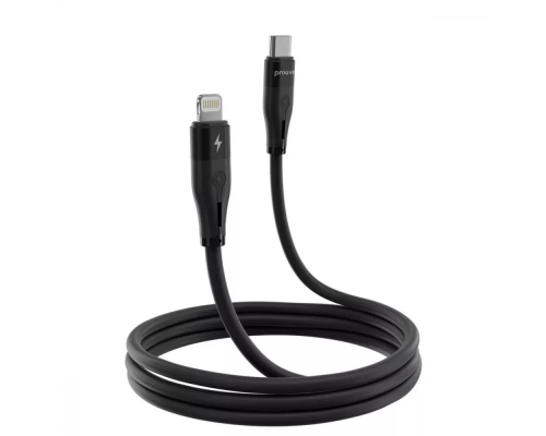 Кабель Proove Soft Silicone Type-C to Lightning 27W 3A 1м black PLS-00-00134273
