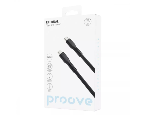 Кабель Proove Eternal Type-C to Type-C 60W 3A 1м black PLS-00-00134351