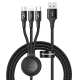 Кабель Baseus Combo 4в1 A to Micro USB+A to Lightning+A to C+Apple Watch Star Ring Series 15W 3.5A 1.2м (CA1T4-I0G) gray PLS-00-00139552