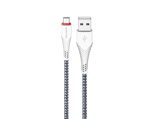 Кабель Borofone BX25 Powerful USB-A to Micro USB 12W 2.4A 1м white PLS-00-00053721