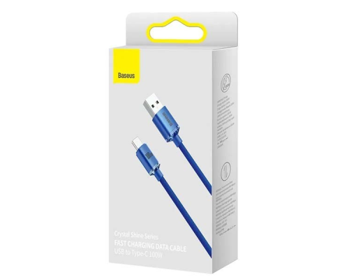 Кабель Baseus Crystal Shine Series USB-A to Type-C 100W 6A 2м (CAJY000503) blue PLS-00-00089098