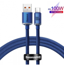 Кабель Baseus Crystal Shine Series USB-A to Type-C 100W 6A 2м (CAJY000503) blue PLS-00-00089098