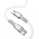 Кабель Baseus Cafule Metal Type-C to Type-C 100W 5A 2м (CATJK-D02) white PLS-00-00061036